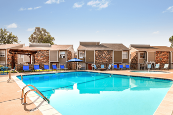 The swimming pool at our apartments